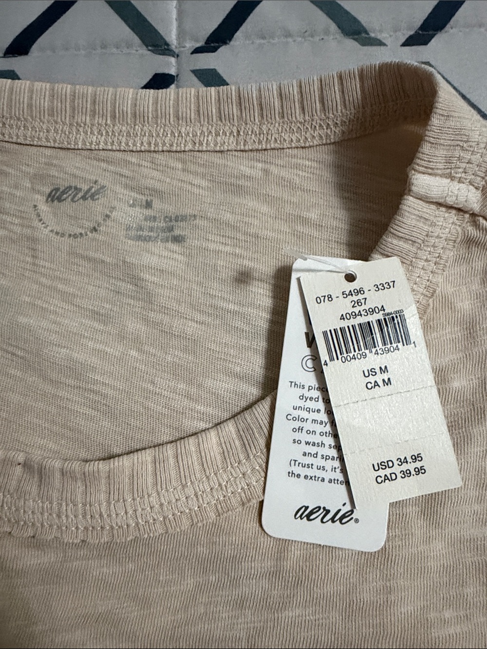 aerie Women's Short-Sleeve Tee in Cream
